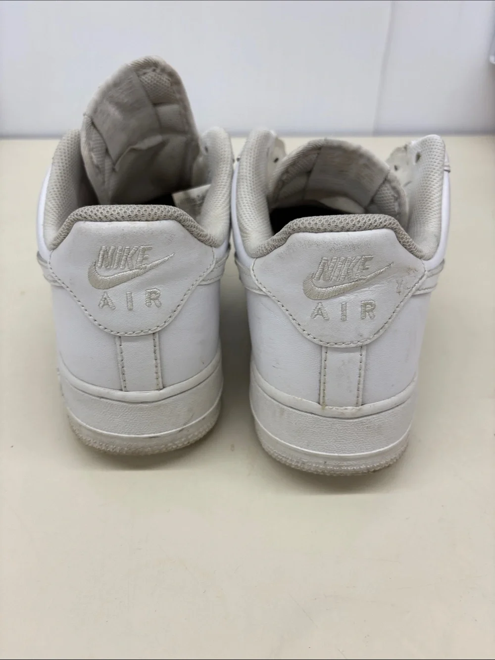 Nike White Low-Top Air Force 1s No Laces